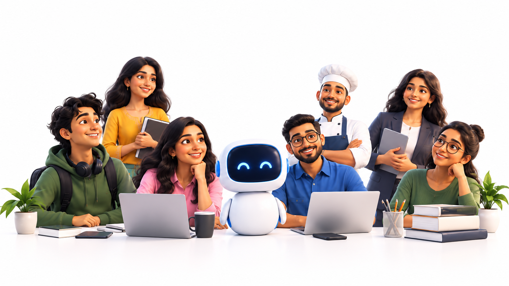 People from different professions, ready to help with what you need